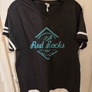 Blackish Gray Red Rocks Graphic T-Shirt